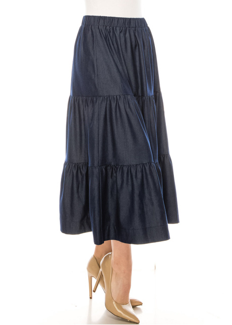 Skirt SK2594 Midi Dark Denim