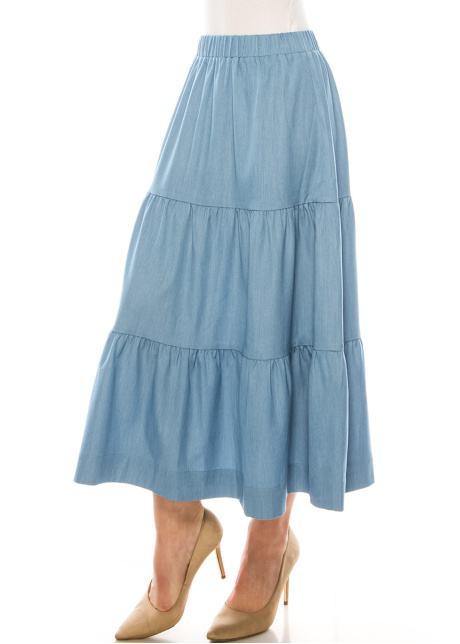 Skirt SK2594 Midi Light Denim