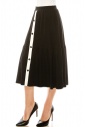 Button front flared maxi skirt in black