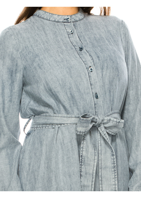 Light Blue Denim Maxi Dress