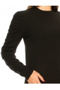 Black T-Shirt With Draped Long Sleeves