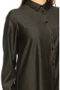 Shirt Collar Black Denim Maxi Dress