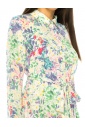 Multi Floral Shirt Collar Midi Dress