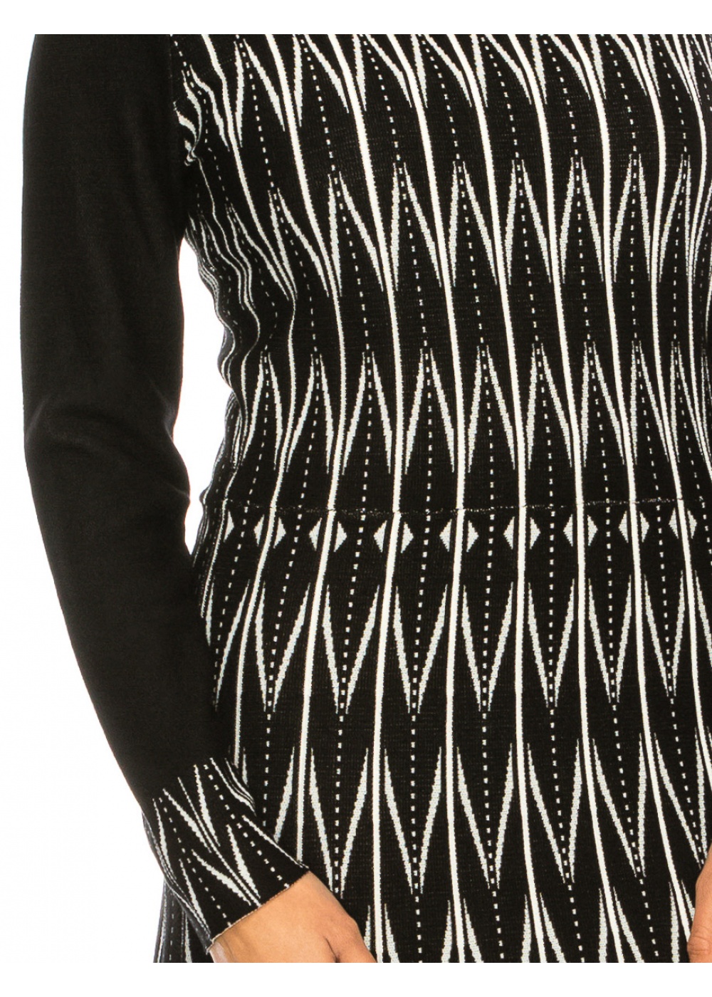 Black & White Zig-Zag Midi Dress
