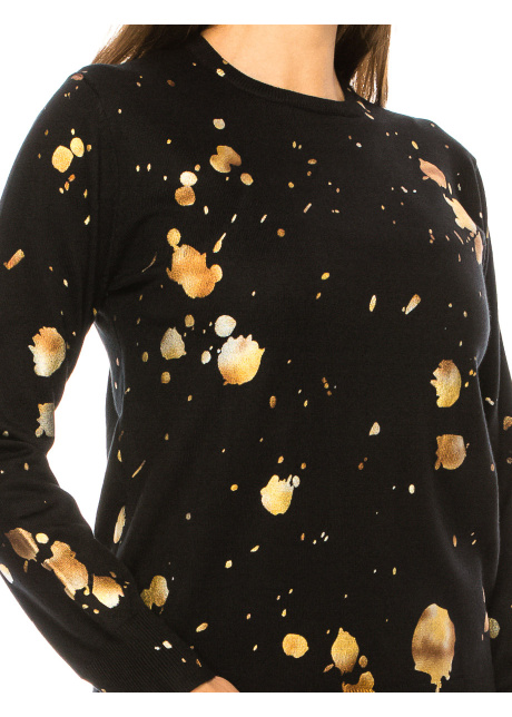Black Sweater with Gold Spots