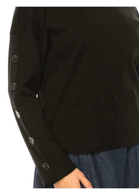 Black Dropped Shoulder Long Sleeve T-Shirt