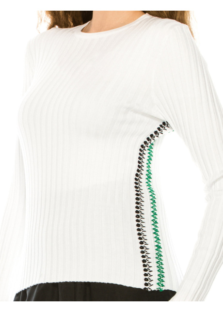 White Basic Ribbed Sweater