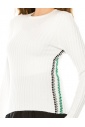 White Basic Ribbed Sweater