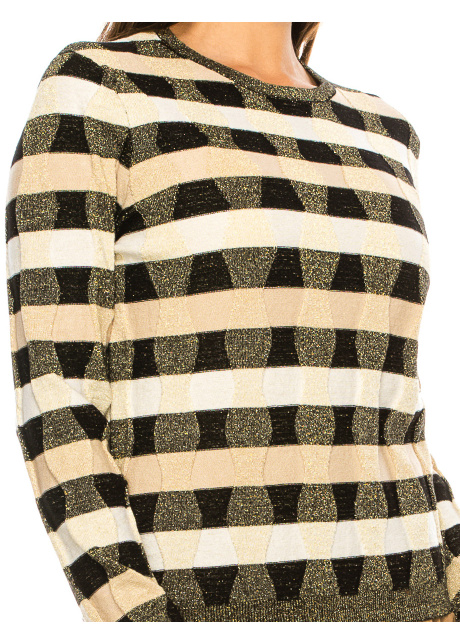 Gold Lurex Striped Sweater