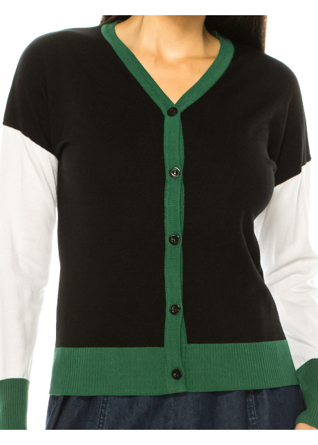 Classic Color Block Cardigan