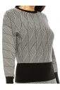 Thin-Striped Sweater In White & Black 