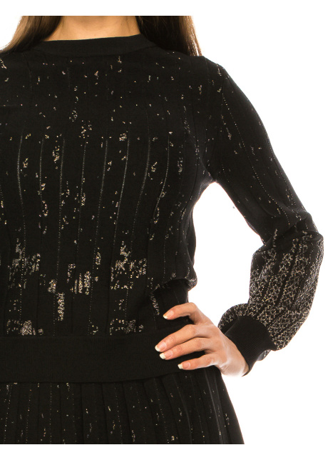 Black And Rose Gold Lurex Sweater