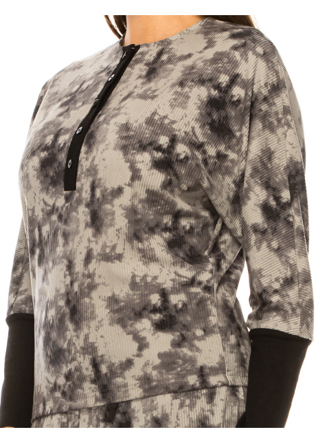 Grey Printed Long Sleeve T-Shirt