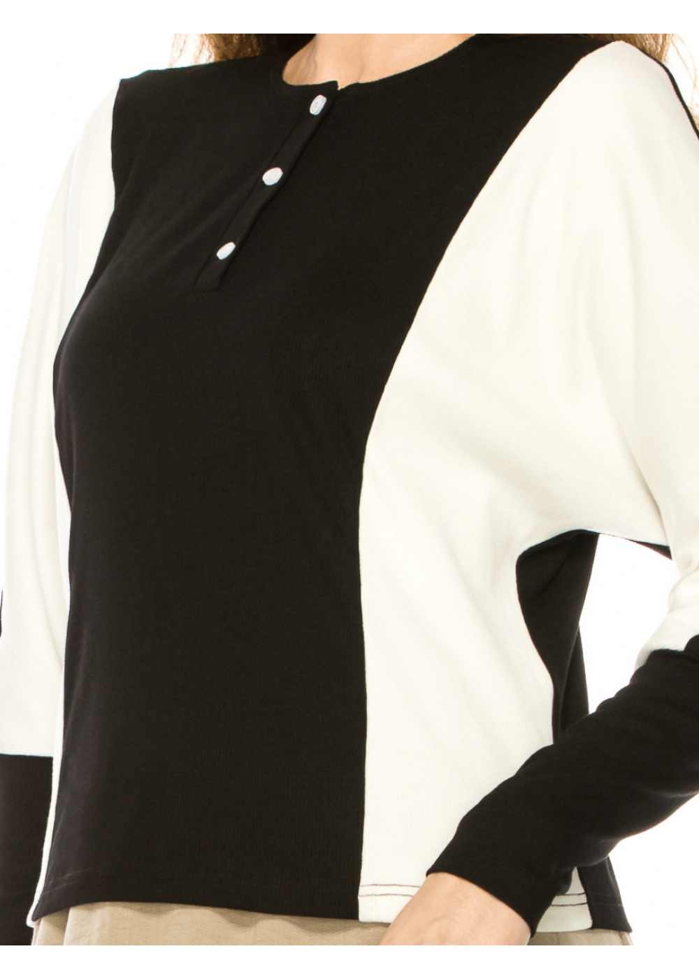 White And Black Long Sleeves T-Shirt