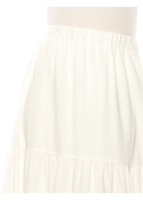 White A-Line Tiered Maxi Skirt