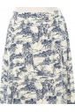 Toile-Print Chiffon Maxi Skirt
