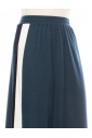 Blue Maxi Knit Skirt With Side Stripes