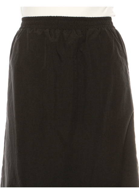 Black Nylon Midi Skirt