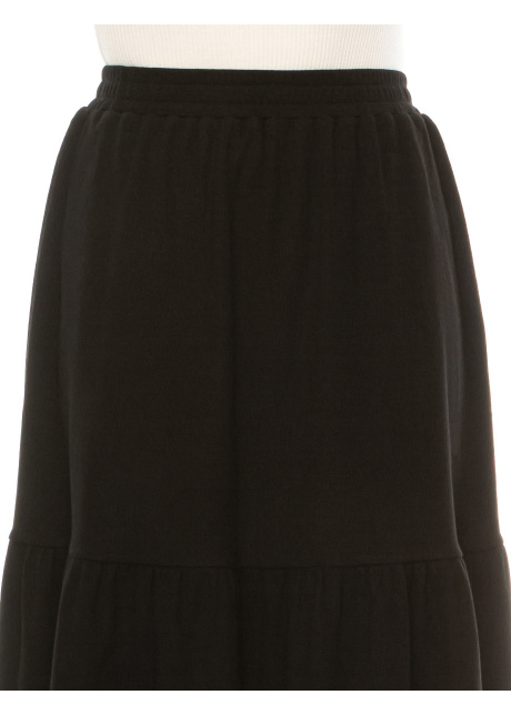 Black Flared Knit Skirt