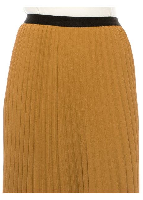 Classic Pleated Camel Skirt