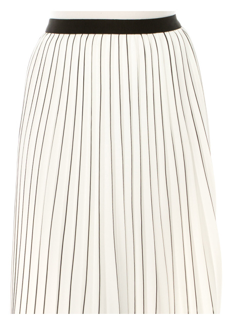 Piano Stripe Pleated Midi Skirt