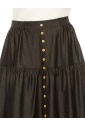 Black Denim Midi Tiered Skirt