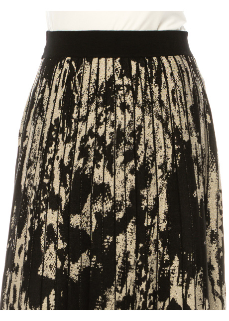 Black Pleated Skirt With Abstract Accents
