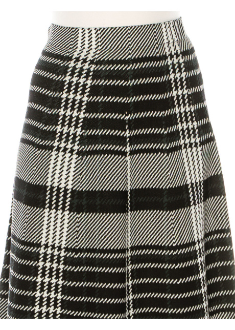 Black And White Plaid Midi Skirt