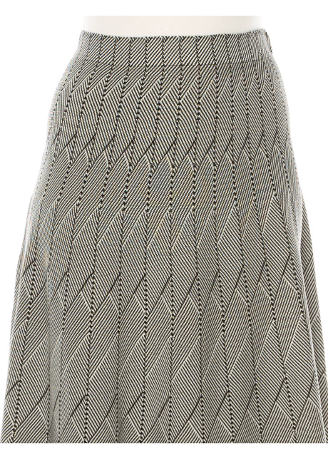 Classic Thin Stripes Midi Skirt In Black & White