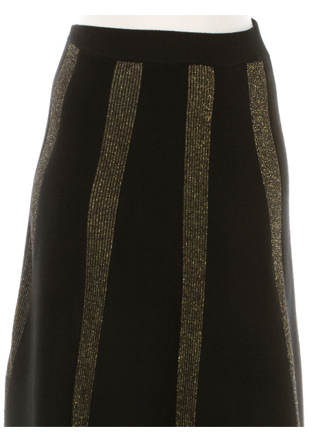 Black Skirt With Gold Lurex Stripes