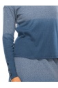 Button Details Blue Long Sleeve T-Shirt