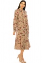 Floral Shirt Collar Dress With Button Closure