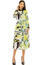 Abstract Print Midi Dress With Long Sleeves