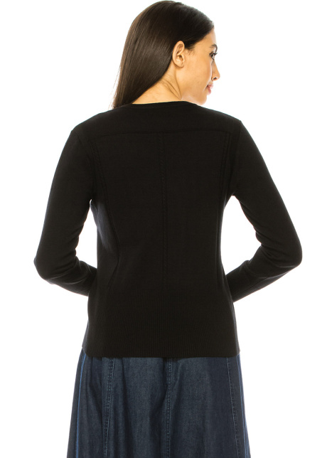 Black Knit Sweater With Stripes
