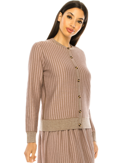 Classy Button-Through Purple Cardigan