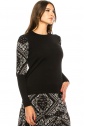 Black Bandana Leg-Of-Mutton Sleeve Sweater