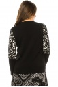 Floral Sleeve Finesse Sweater In Black