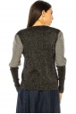 Leg-Of-Mutton Sleeve Sweater In Black Shimmer