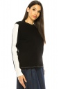 Classic Black Long Sleeve T-Shirt With White Stripe Accents