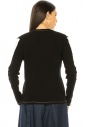 Classic Black Long Sleeve T-Shirt With White Stripe Accents