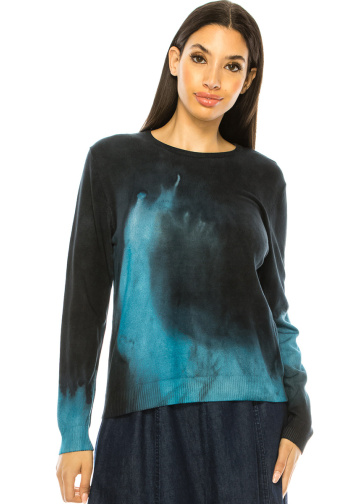 Printed Sweater With Ribbed Sleeves