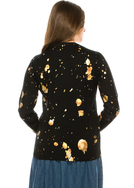 Black Sweater with Gold Spots