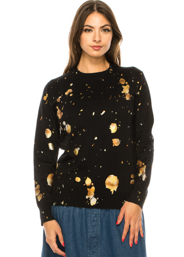 Black Sweater with Gold Spots