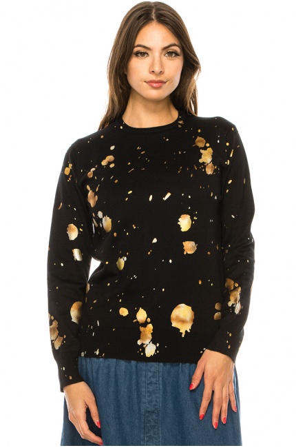 Black Sweater with Gold Spots