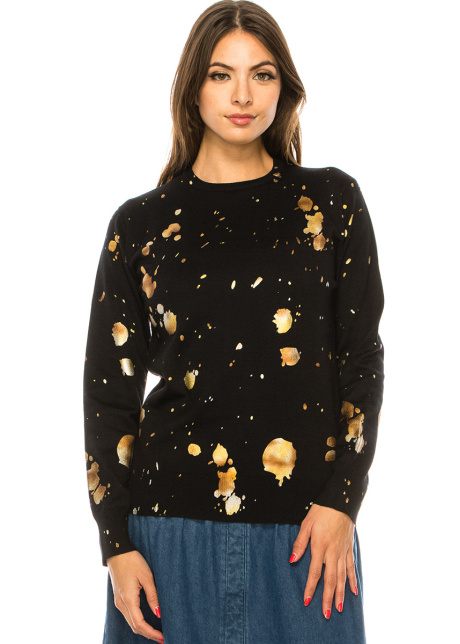 Black Sweater with Gold Spots