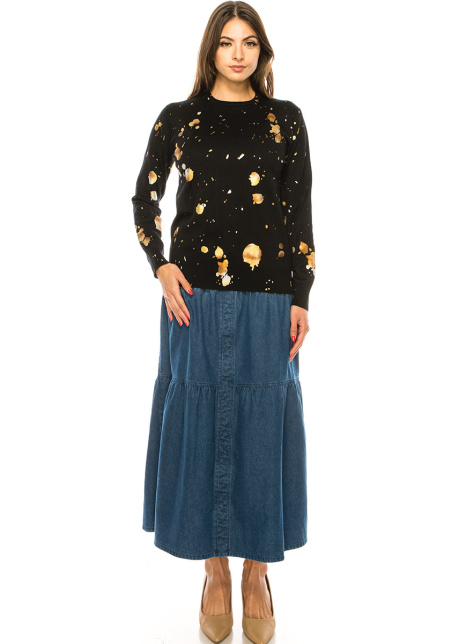 Black Sweater with Gold Spots