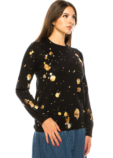 Black Sweater with Gold Spots