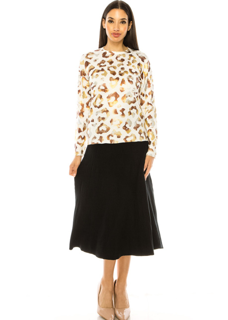 Spotty Sweater In White And Gold
