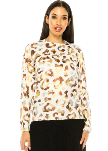 Spotty Sweater In White And Gold