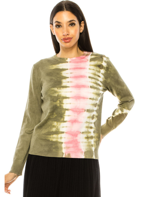 Crewneck Olive Tie-Dye Sweater